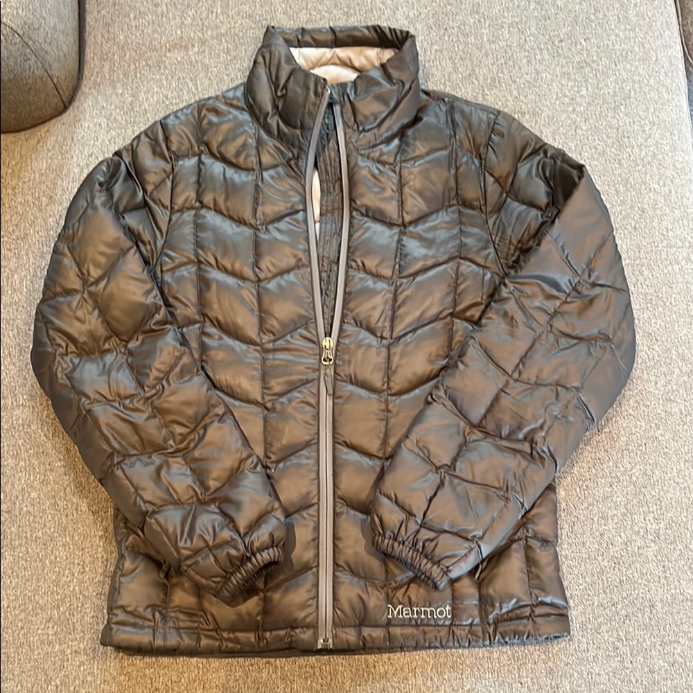 Marmot Gray Quilted Zip-up Puffer Jacket